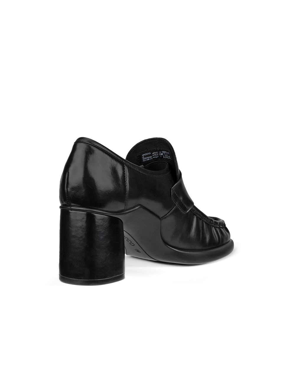 Mocasines de piel con tacón cuadrado ECCO® Sculpted LX 55 para mujer - Negro - Back