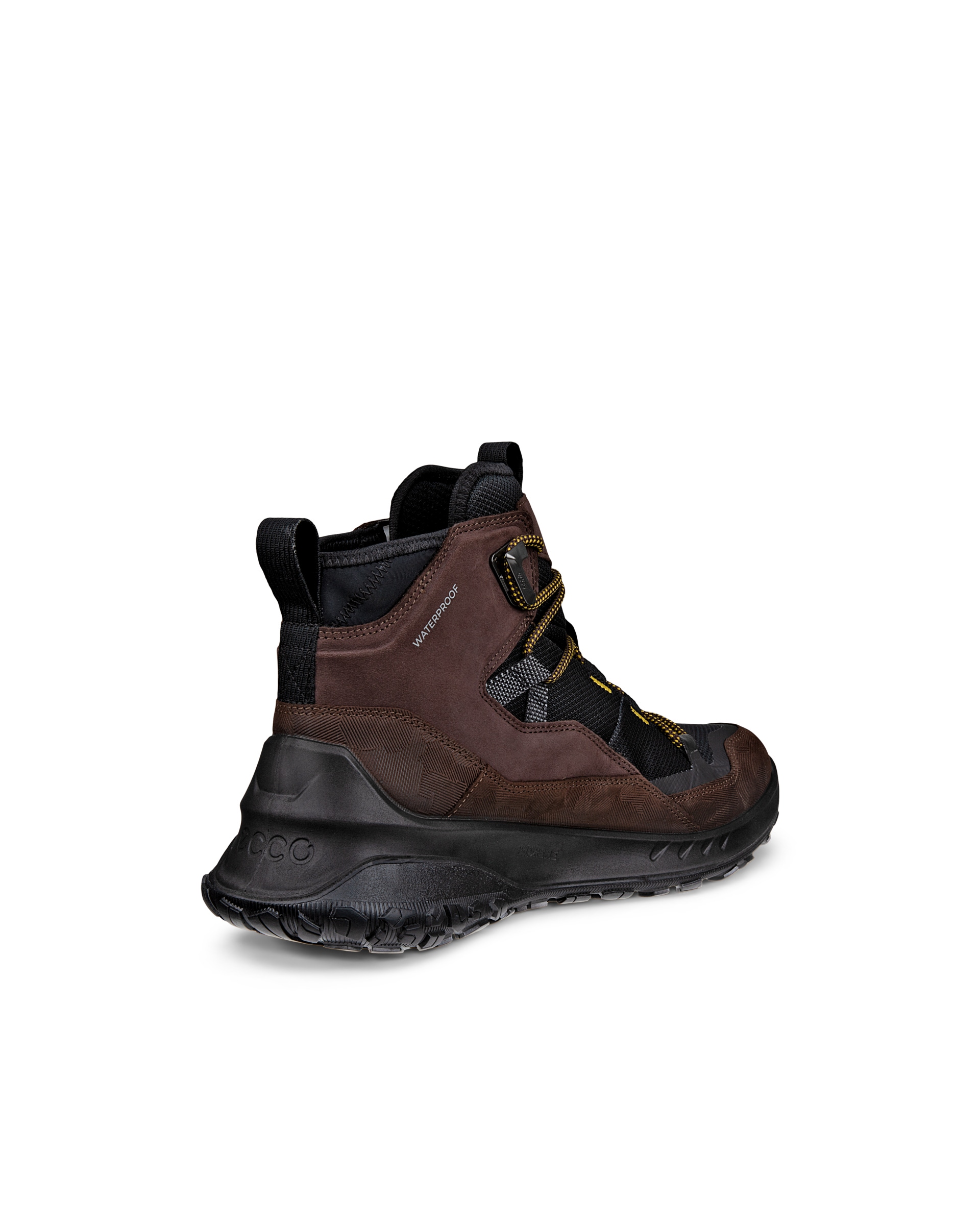 Men's ECCO® ULT-TRN Nubuck Waterproof Hiking Boot - Brown - Back