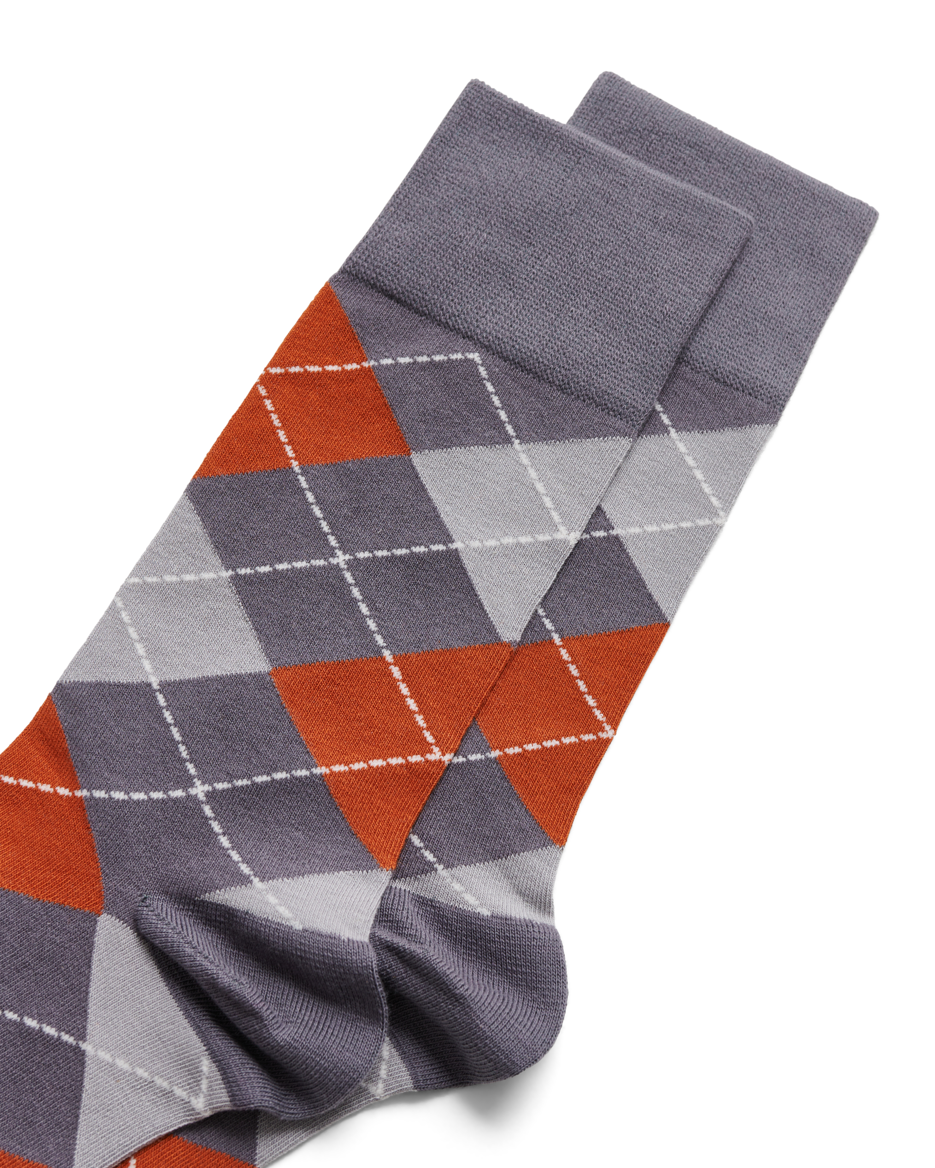 ECCO CLASSIC ARGYLE MEN'S MID-CUT SOCK - Grey - Detail-1