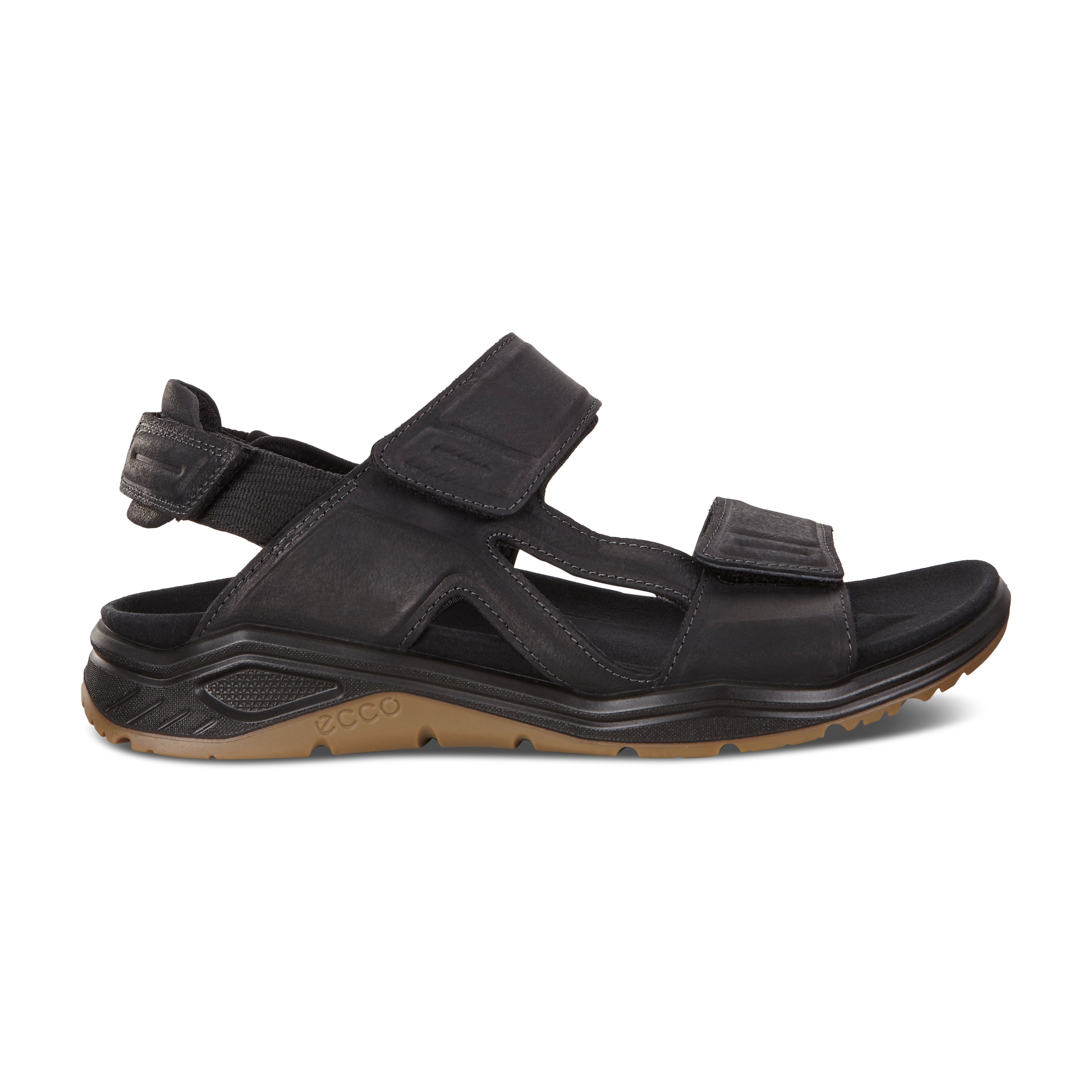 ECCO Men X-trinsic Flat Sandal Leather Strap - Black - Outside