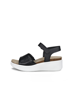 ECCO® Flowt sandale compensée liège et cuir pour femme - Brun - Outside