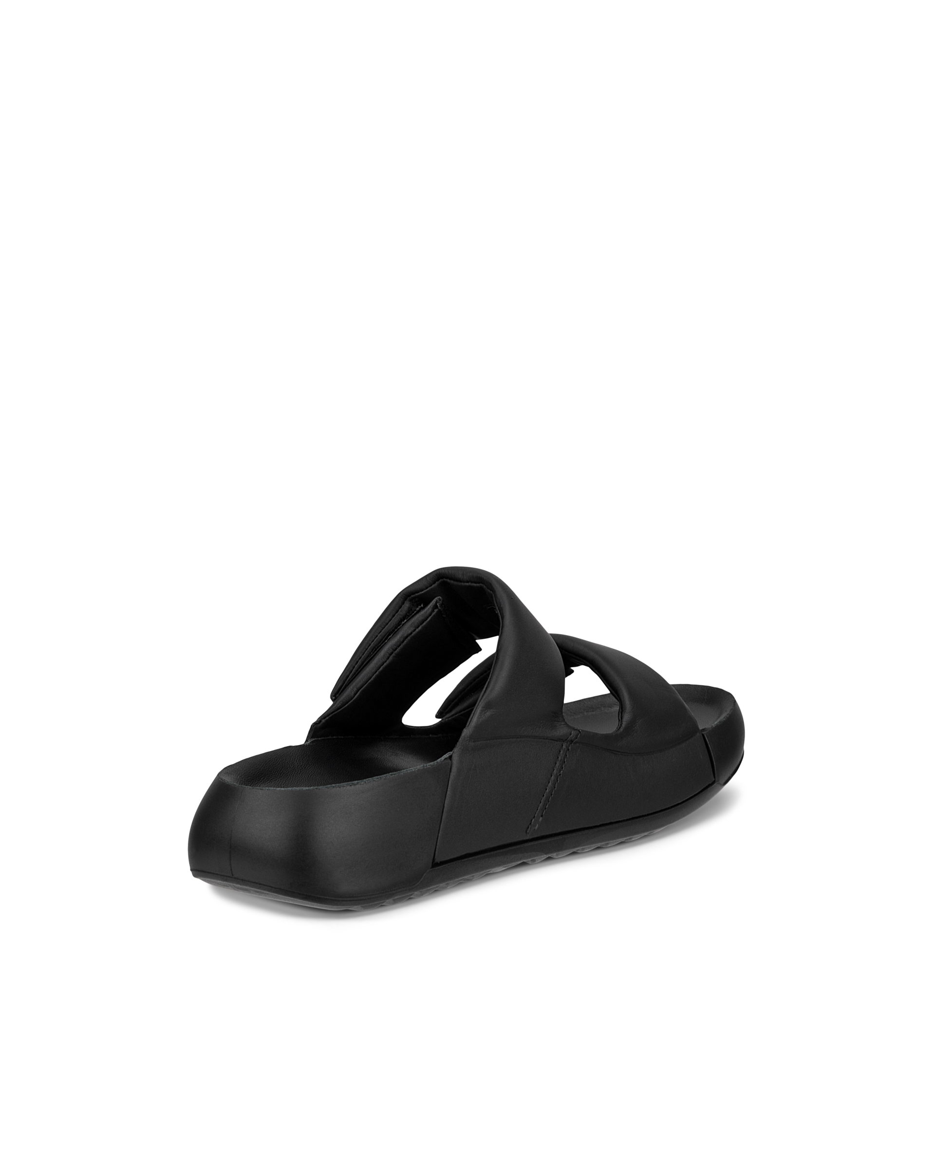 Women's ECCO® Cozmo Platform  Leather Two Strap Sandal - Black - Back