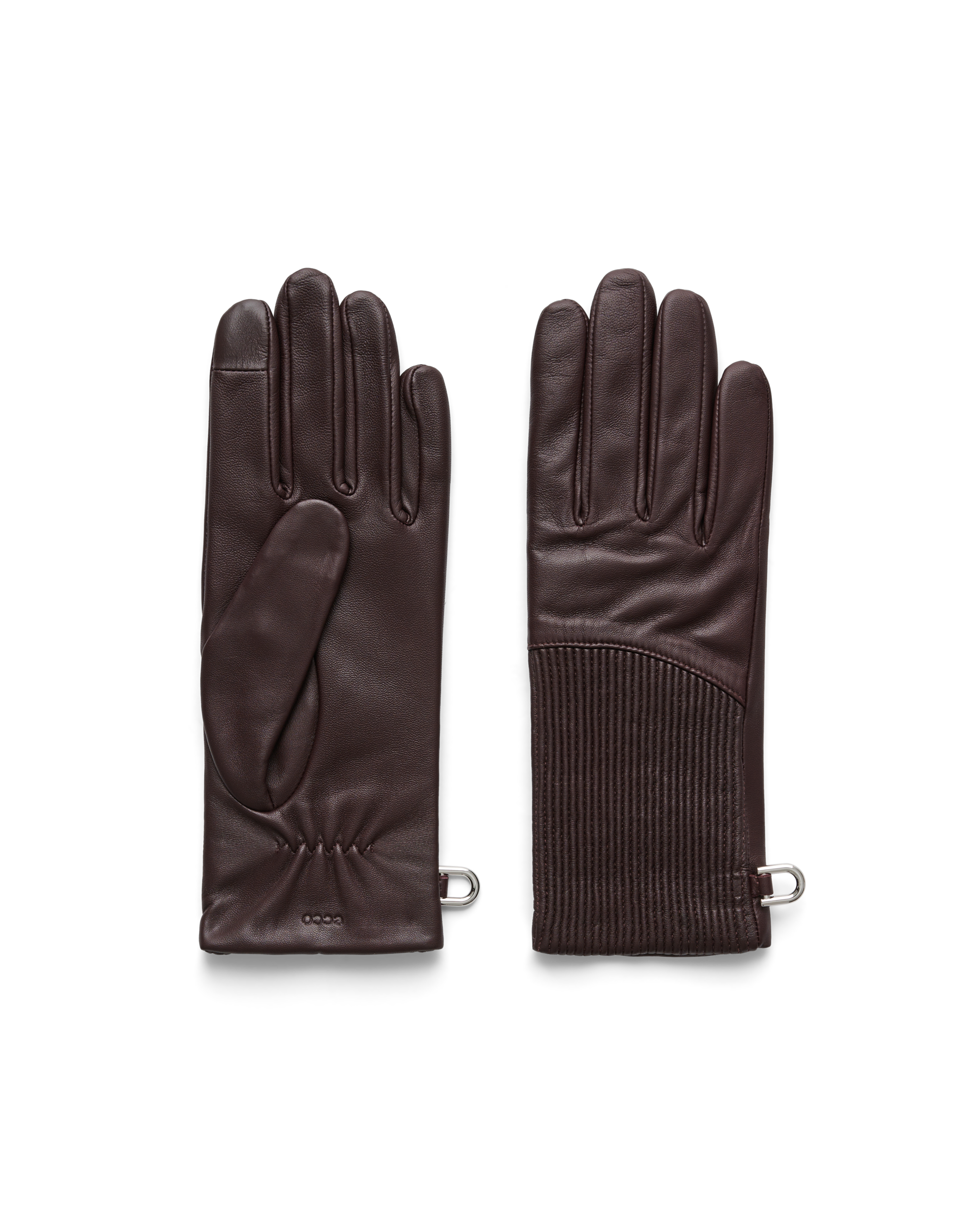 ECCO Womens Plissé Gloves - Brown - Main