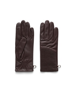 Women's ECCO® Leather Gloves - Brown - Main