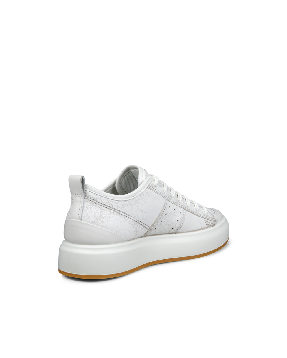 Women's ECCO® Street Ace Leather Sneaker - Grey - Back