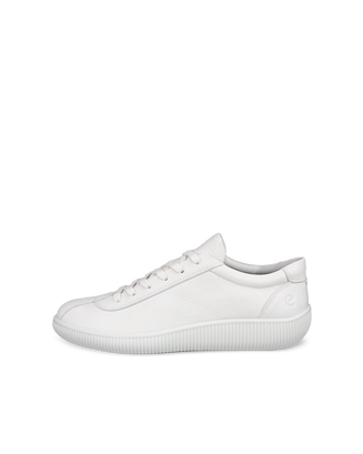 ECCO® Soft Zero baskets en cuir pour homme - Blanc - Outside