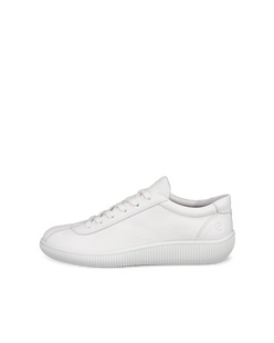 Zapatillas de piel ECCO® Soft Zero para hombre - Blanco - Outside