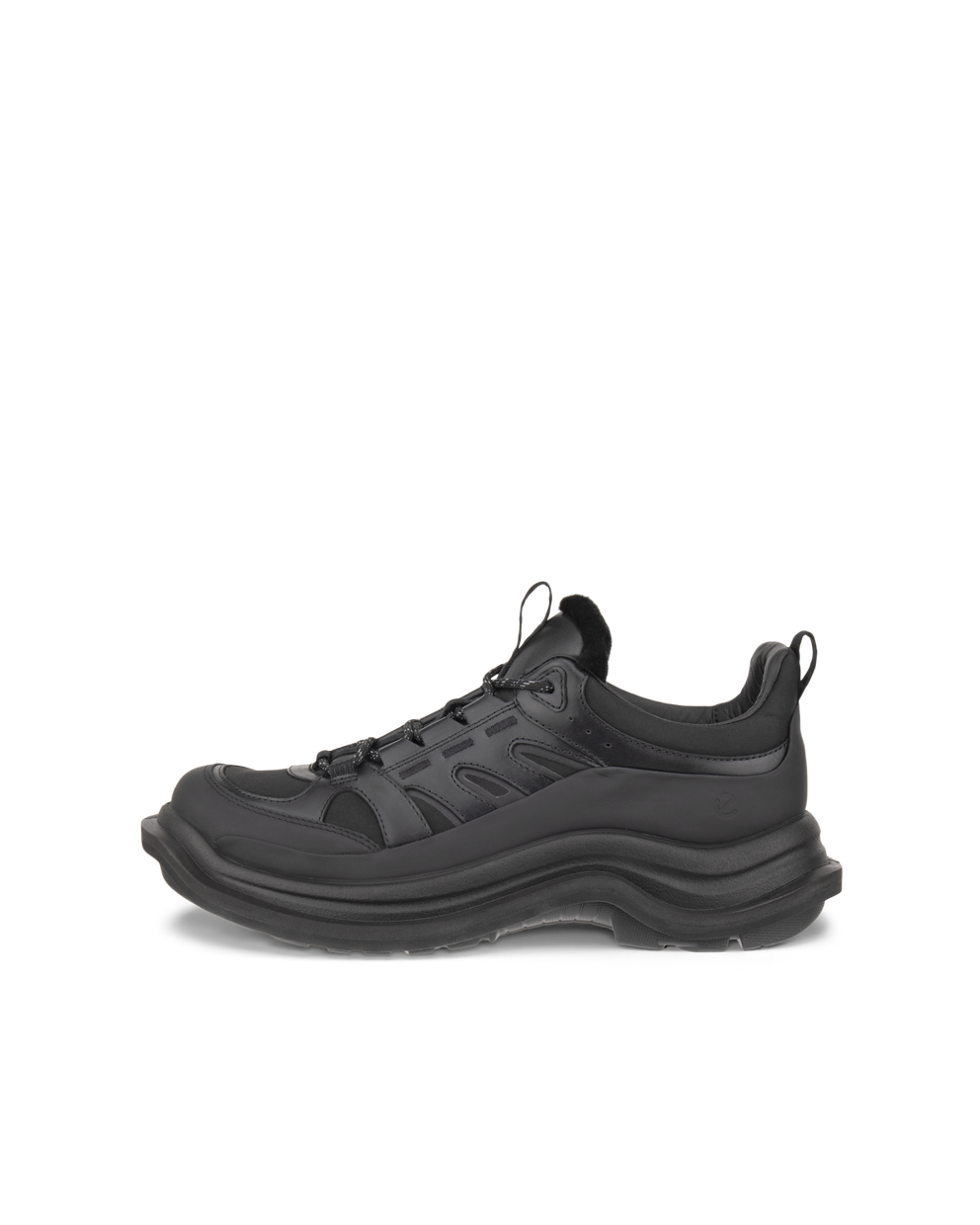 Women's ECCO® Offroad Leather Sneaker - Black - Outside