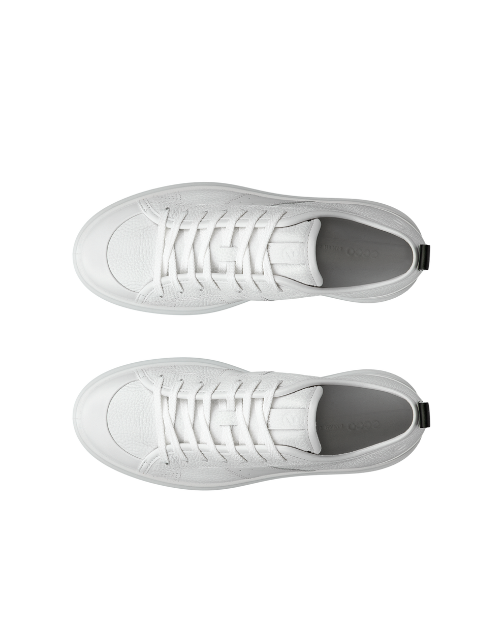 Women's ECCO® Street Ace Leather Sneaker - White - Top left pair