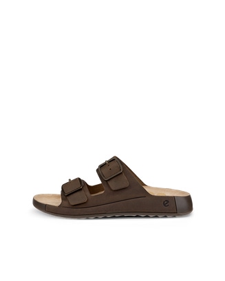 Men's ECCO® Cozmo Leather Two Strap Sandal - Brown - Outside