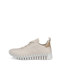 Women's ECCO® Gruuv Nubuck Sneaker - Beige - Outside