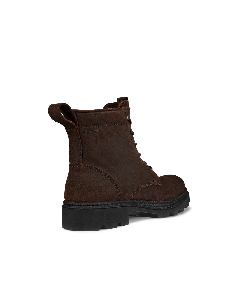 Men's ECCO® Grainer Suede Waterproof Lace-Up Boot - Brown - Back