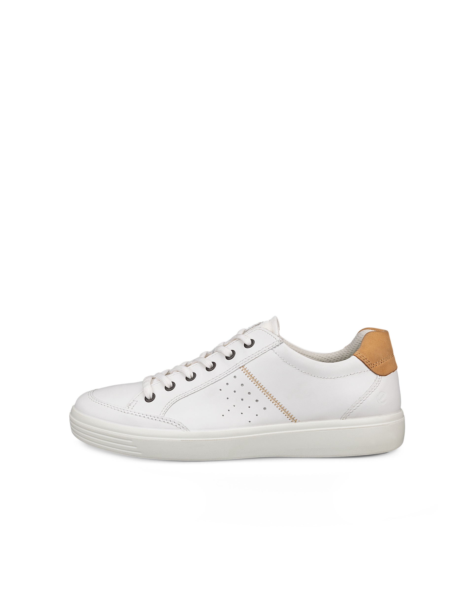 Men's ECCO® Soft Classic Leather Sneaker - White - Outside