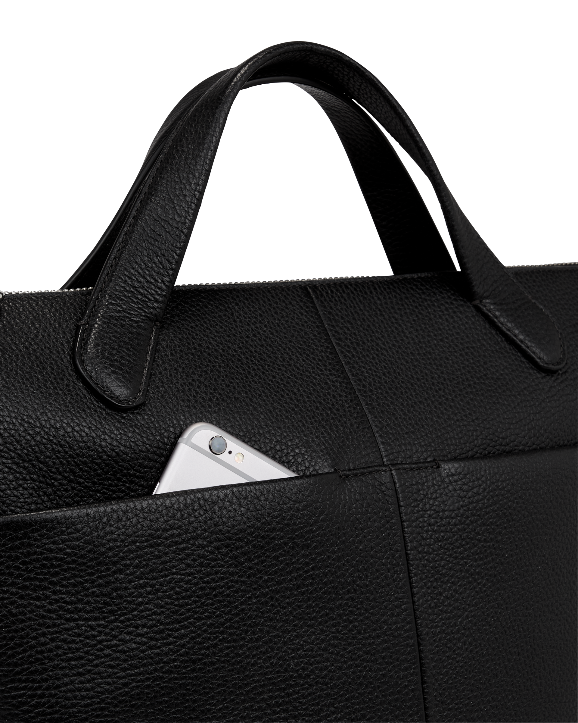 ECCO® Tote L Pebbled sac cabas cuir - Noir - Detail-2