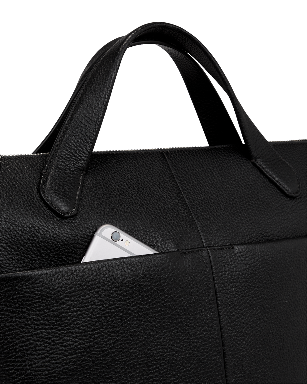 ECCO® Tote L Pebbled sac cabas cuir - Noir - Detail-2