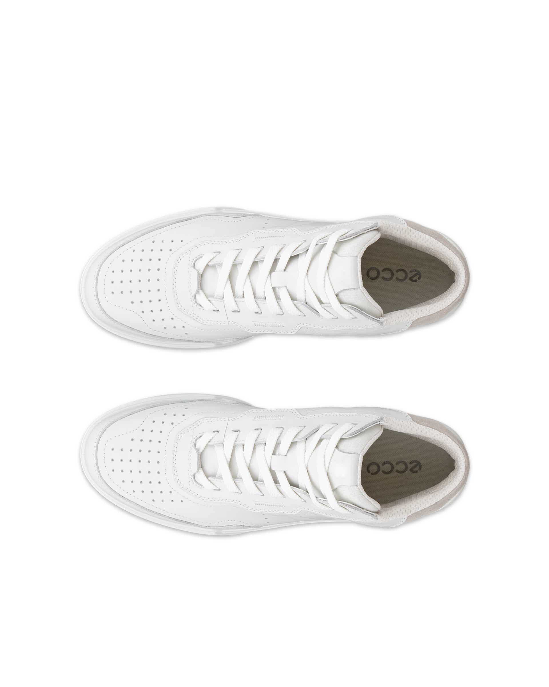 Dámske členkové kožené tenisky ECCO® STREET COURT - Biela - Top left pair