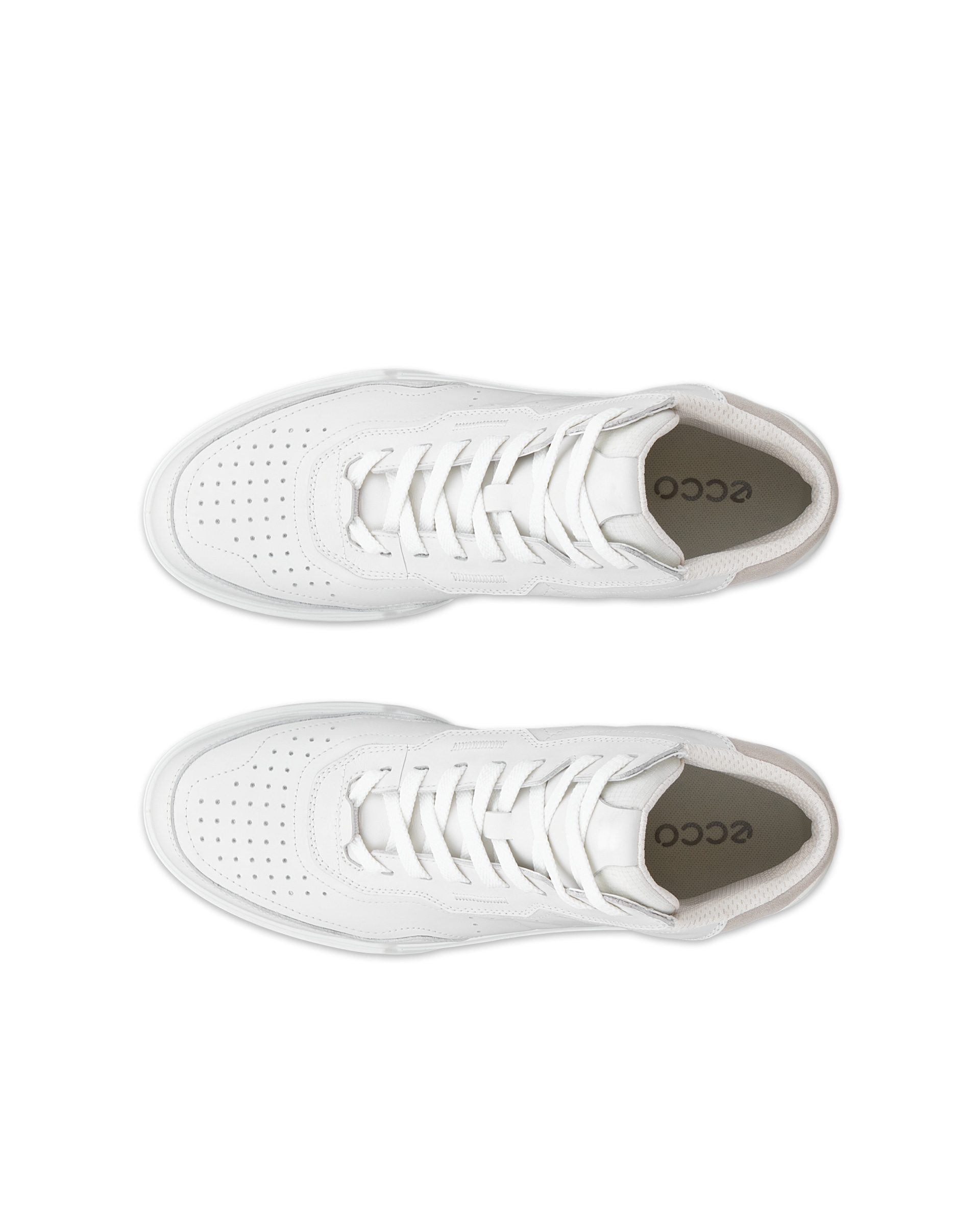 Dámske členkové kožené tenisky ECCO® STREET COURT - Biela - Top left pair