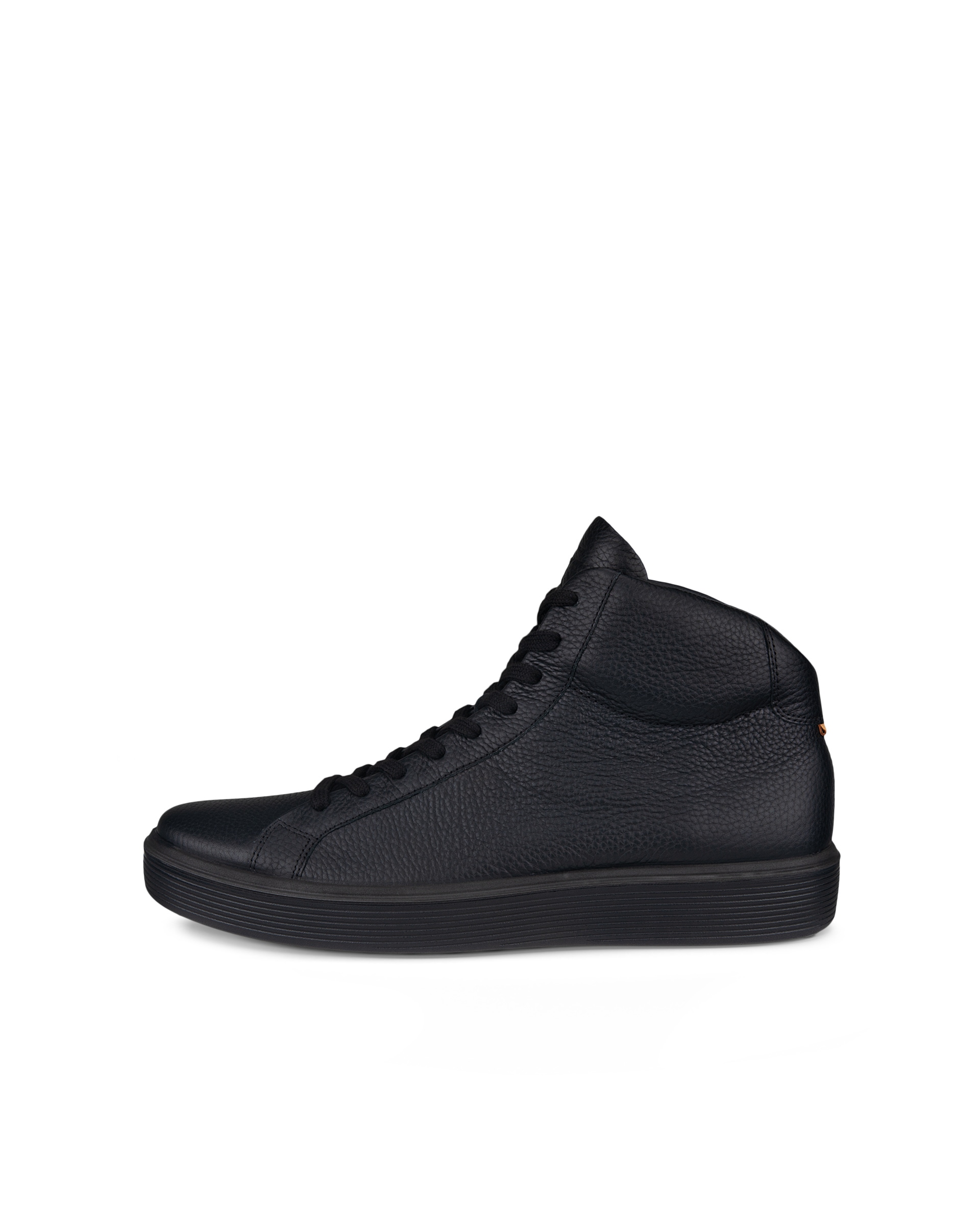 ECCO Soft 60 メンズ レザーハイカットスニーカー - 黒 - Outside