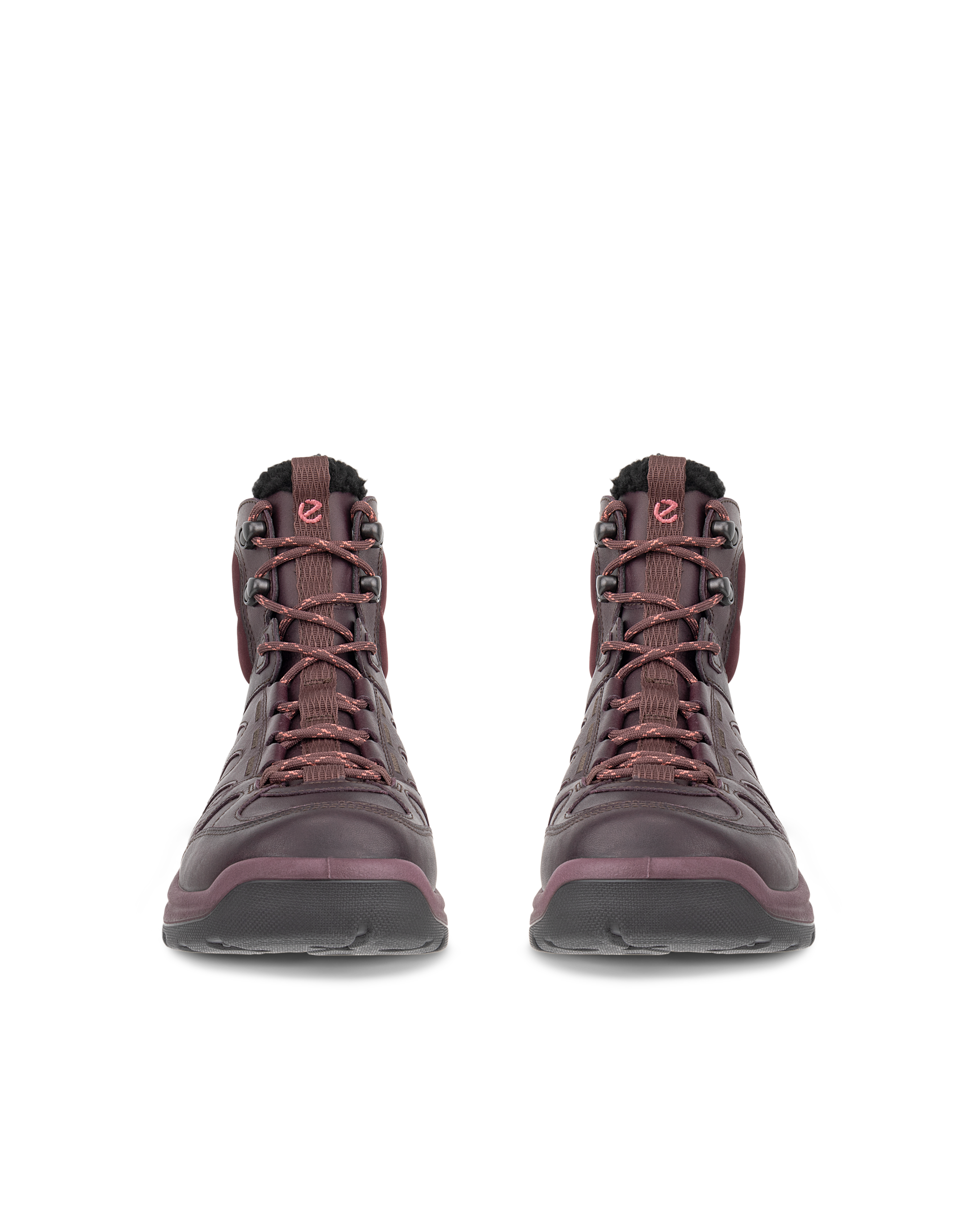 Women's ECCO® Offroad Leather Waterproof Mid-Cut Outdoor Boot - Purple - Front pair