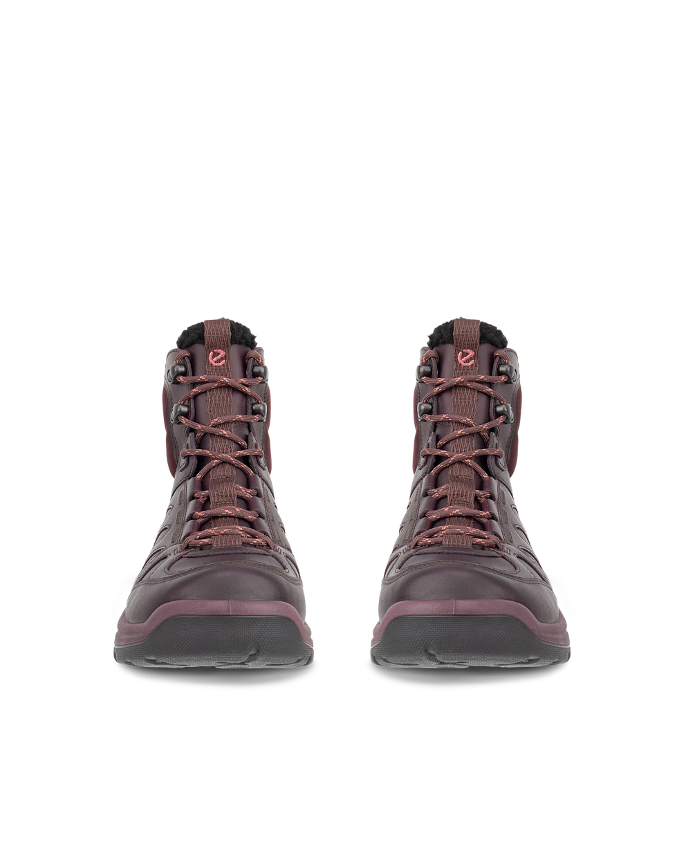 Women's ECCO® Offroad Leather Waterproof Mid-Cut Outdoor Boot - Purple - Front pair