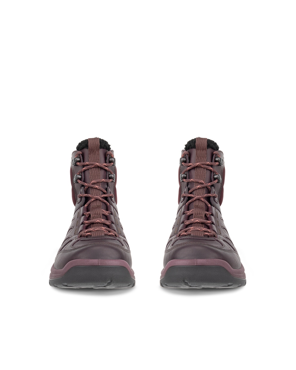 Women's ECCO® Offroad Leather Waterproof Mid-Cut Outdoor Boot - Purple - Front pair