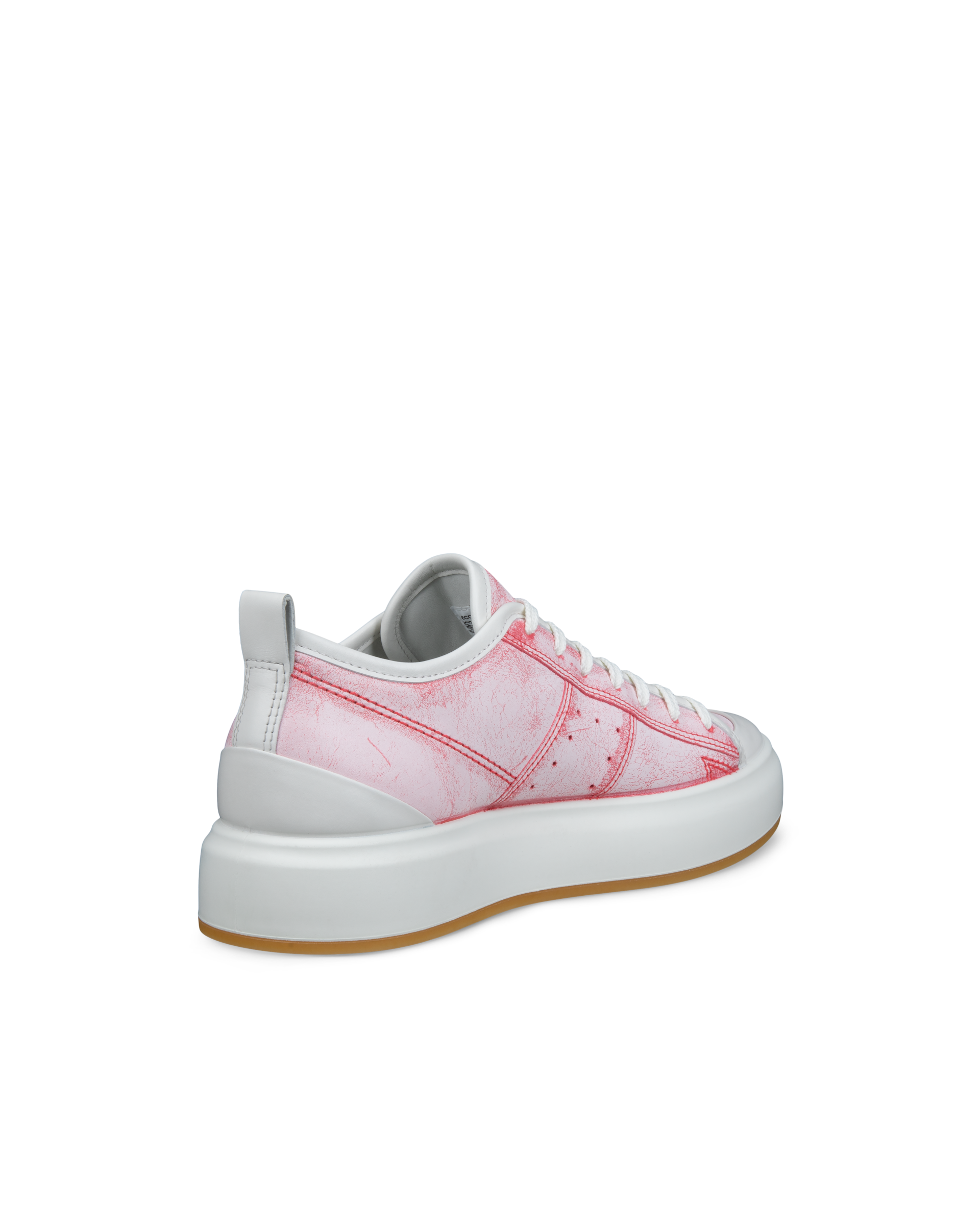 Women's ECCO® Street Ace Leather Sneaker - Pink - Back