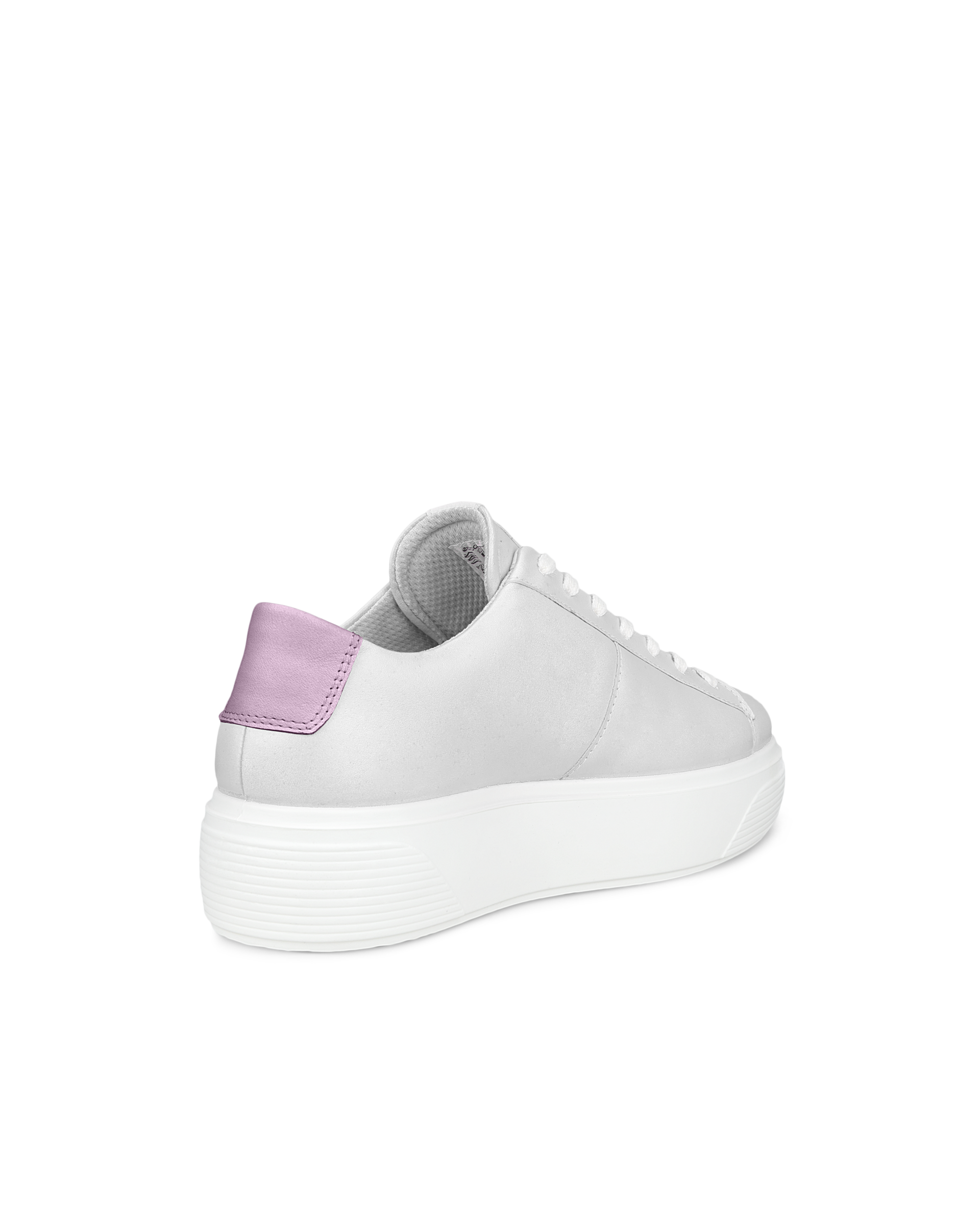 Women's ECCO® Street Platform Leather Platform Sneaker - White - Back