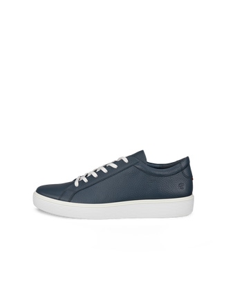 ECCO® Soft 60 baskets en cuir pour homme - Bleu - Outside