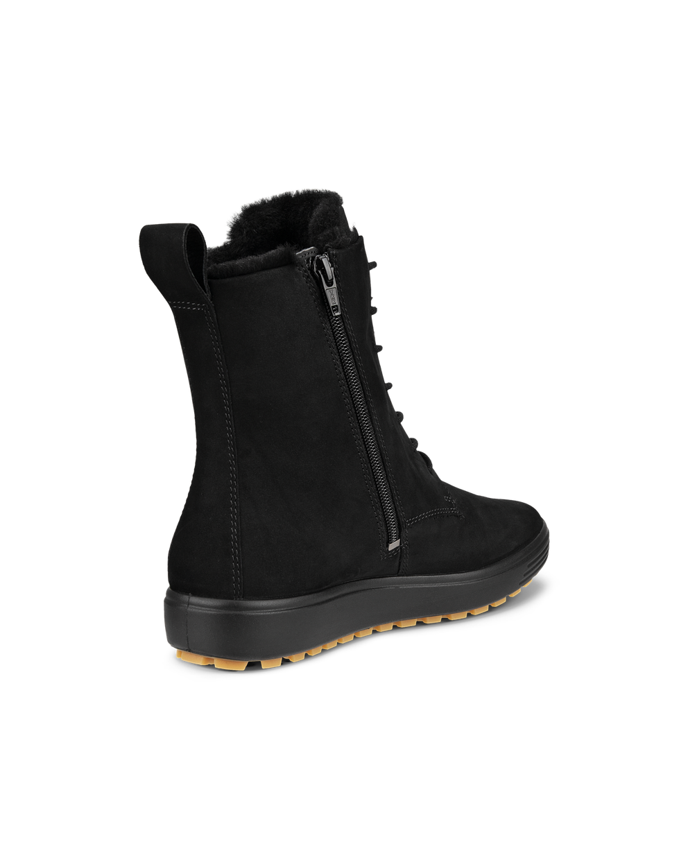 Women's ECCO® Soft 7 Tred Nubuck Mid-Cut Boot - Black - Back