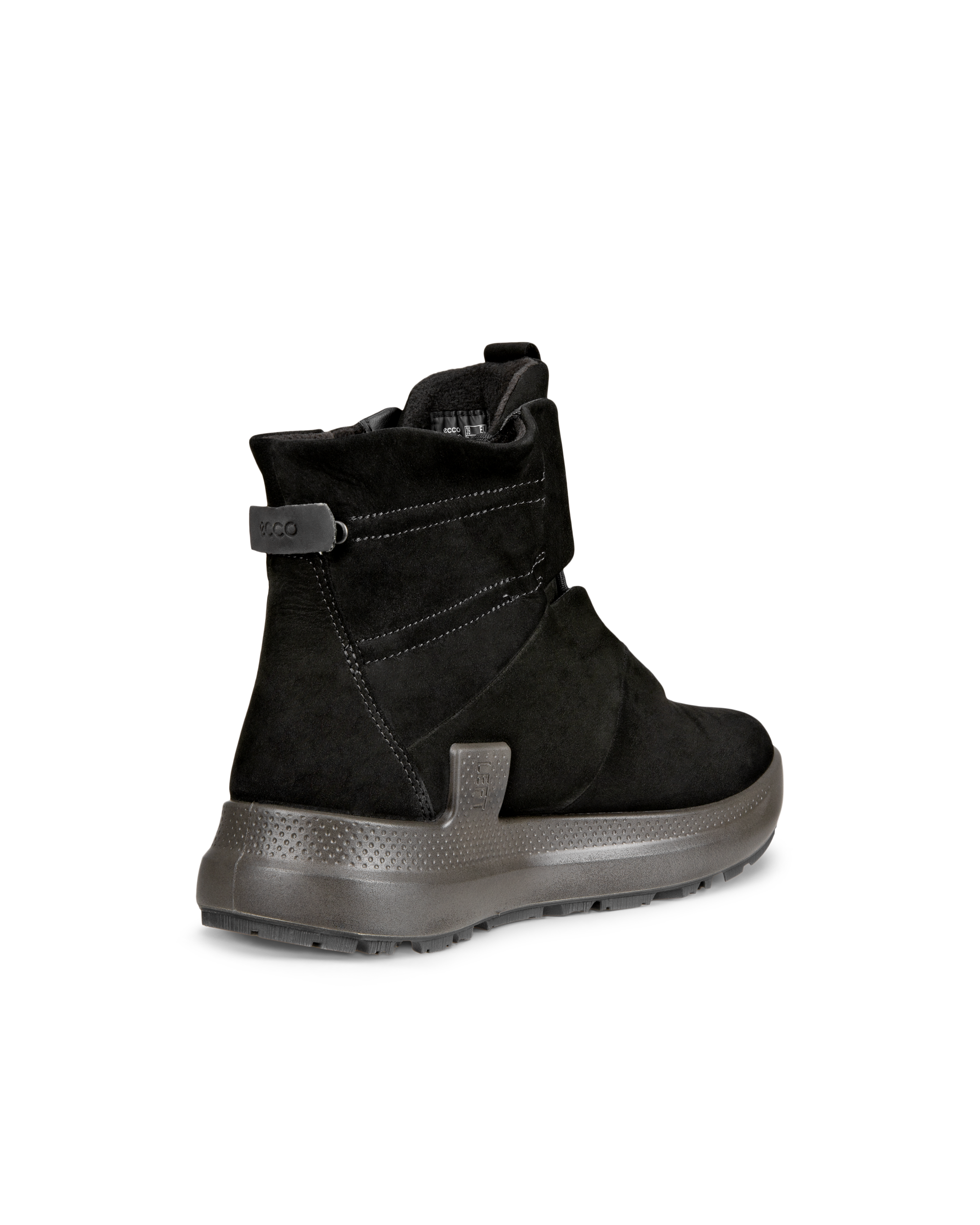 Botas de montaña de caña media de nobuk Gore-Tex ECCO® Solice para mujer - Negro - Back