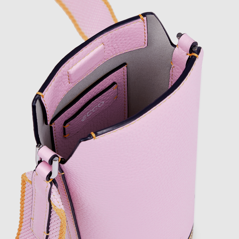 ECCO® Pot Bag Leather Crossbody Bag - Pink - Inside