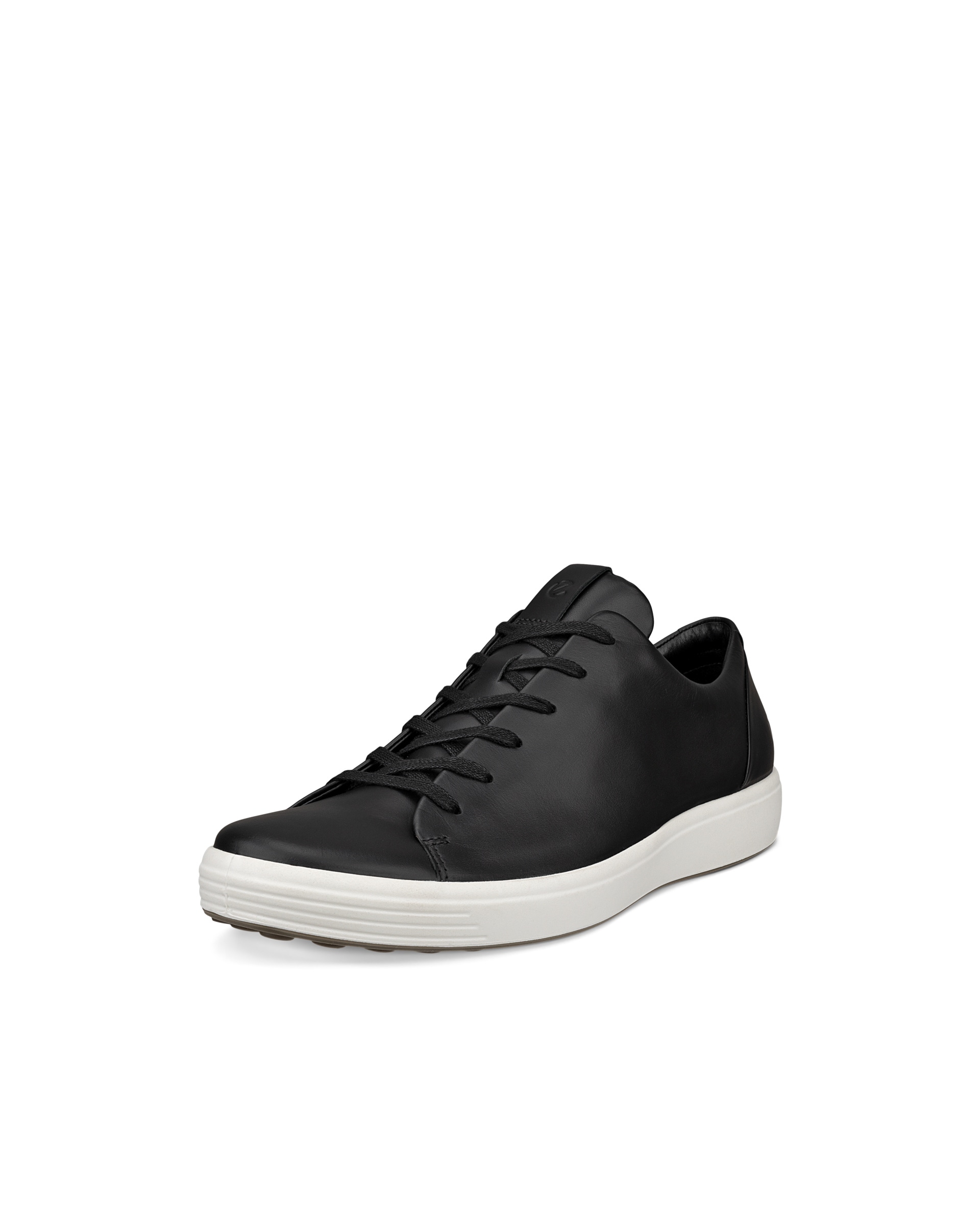 Men's ECCO® Soft 7 Leather Lace-Up Shoe - Black - Main