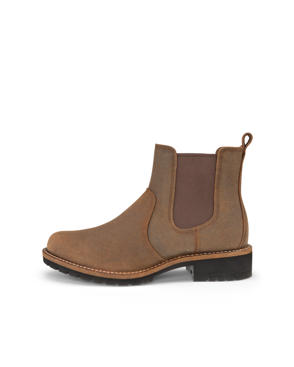 Women's ECCO® Elaina Suede Chelsea Boot - Brown - Outside