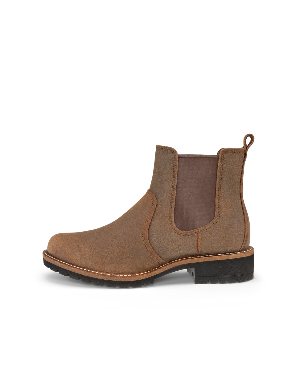 Women s ECCO Elaina Suede Chelsea Boot Brown