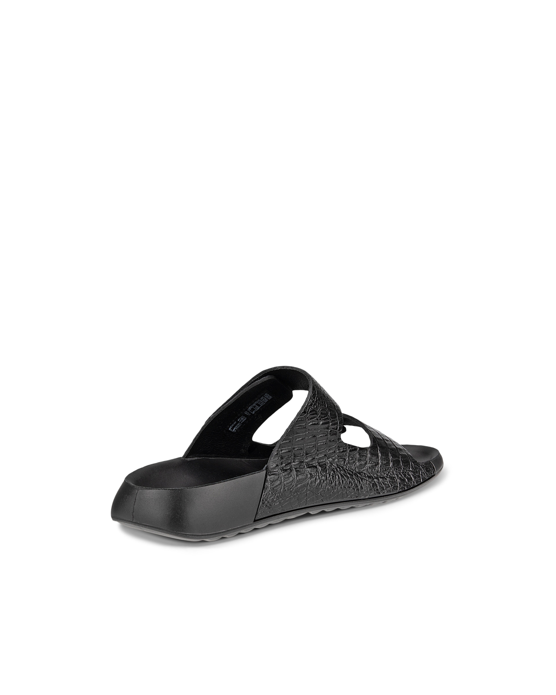 Women's ECCO® Cozmo Leather Two Strap Sandal - Black - Back