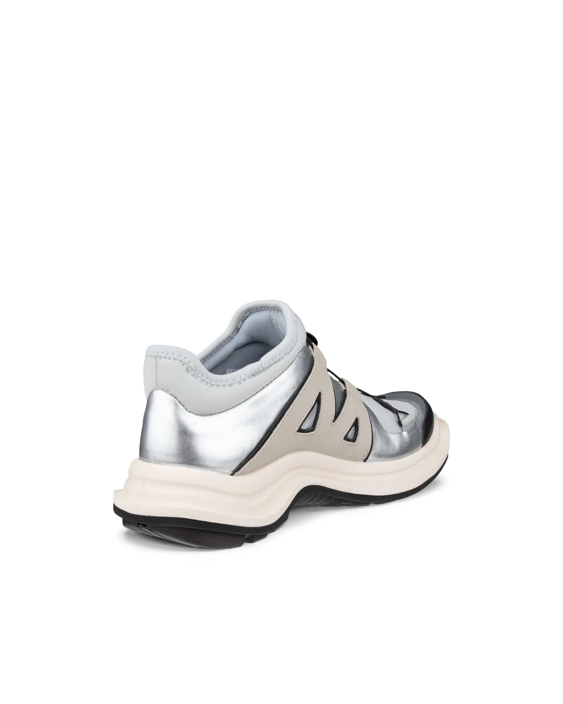 Women's ECCO® Offroad Leather Sneaker - Silver - Back