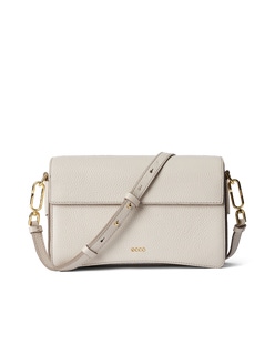 ECCO® Leather Pinch Crossbody Bag - Beige - Main