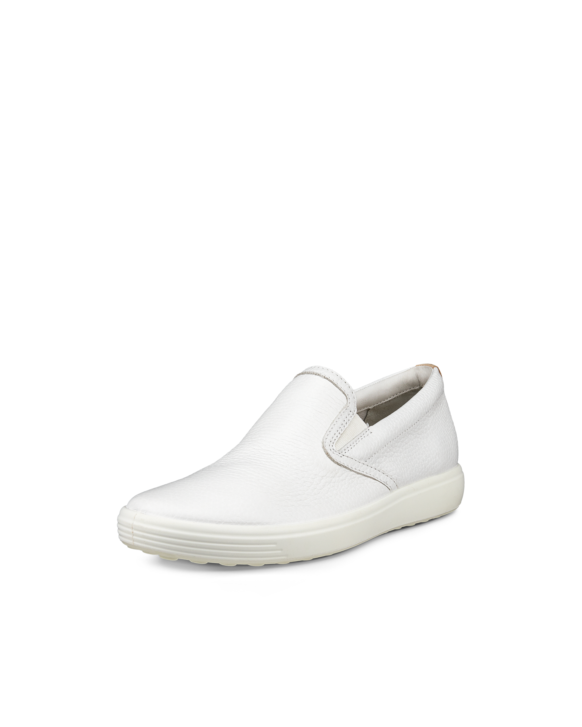 Women's ECCO® Soft 7 Leather Slip-On - White - Main