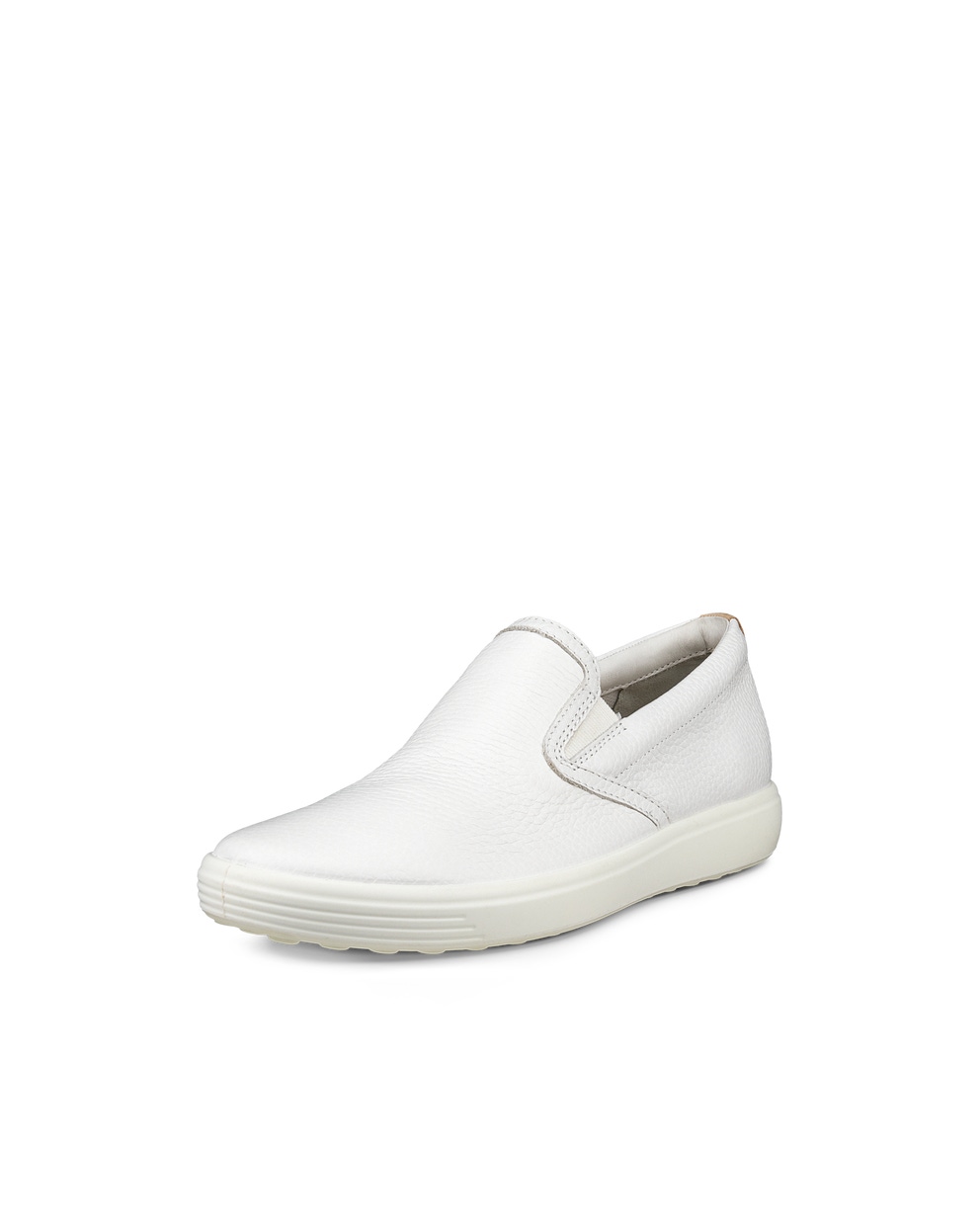 Women's ECCO® Soft 7 Leather Slip-On - White - Main