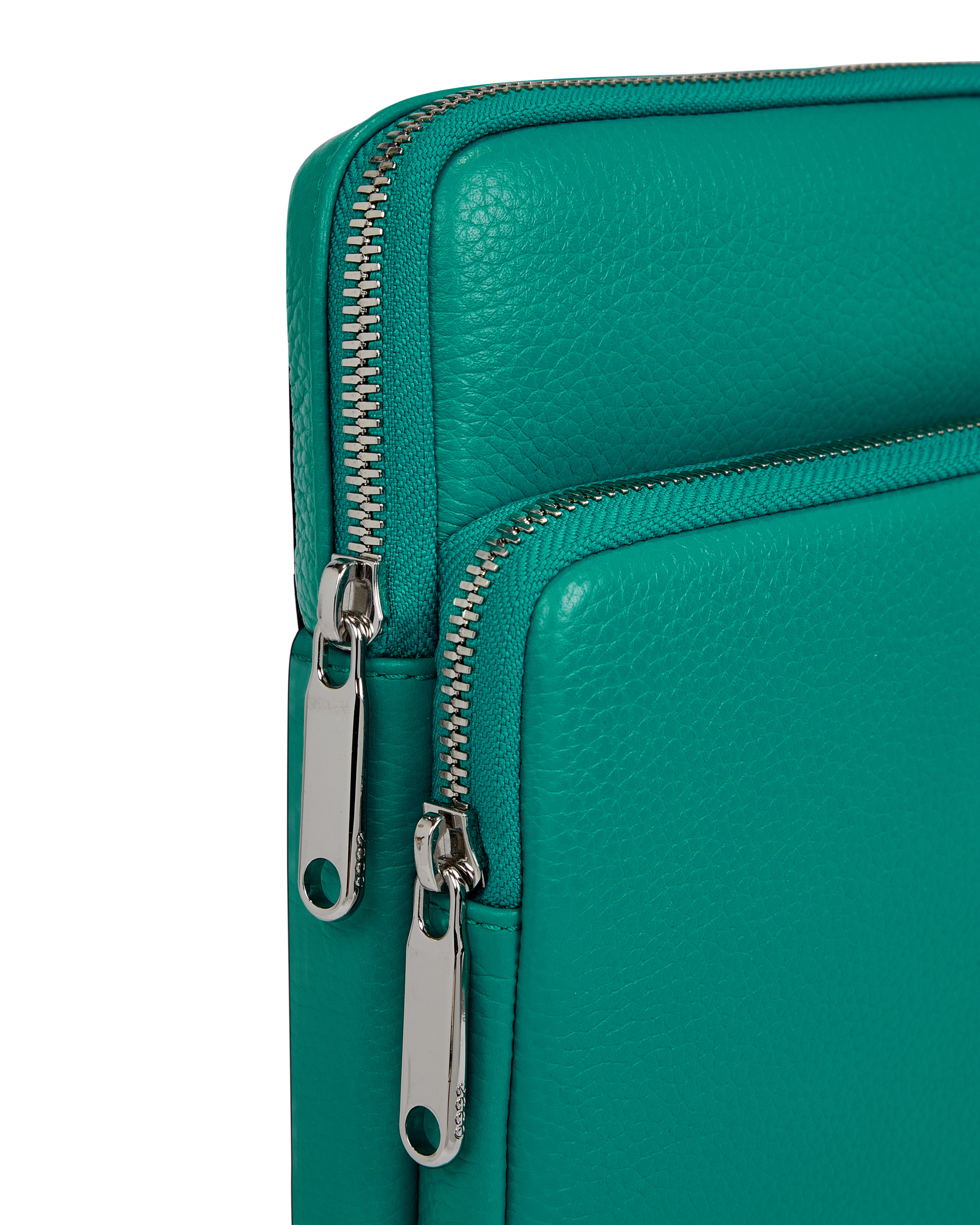 ECCO® Flat Pouch Pebbled Leather Crossbody Bag - Green - Detail-1