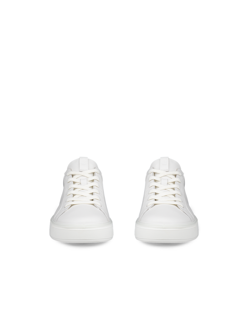 Women's ECCO® Street Tray Leather Sneaker - White - Front pair