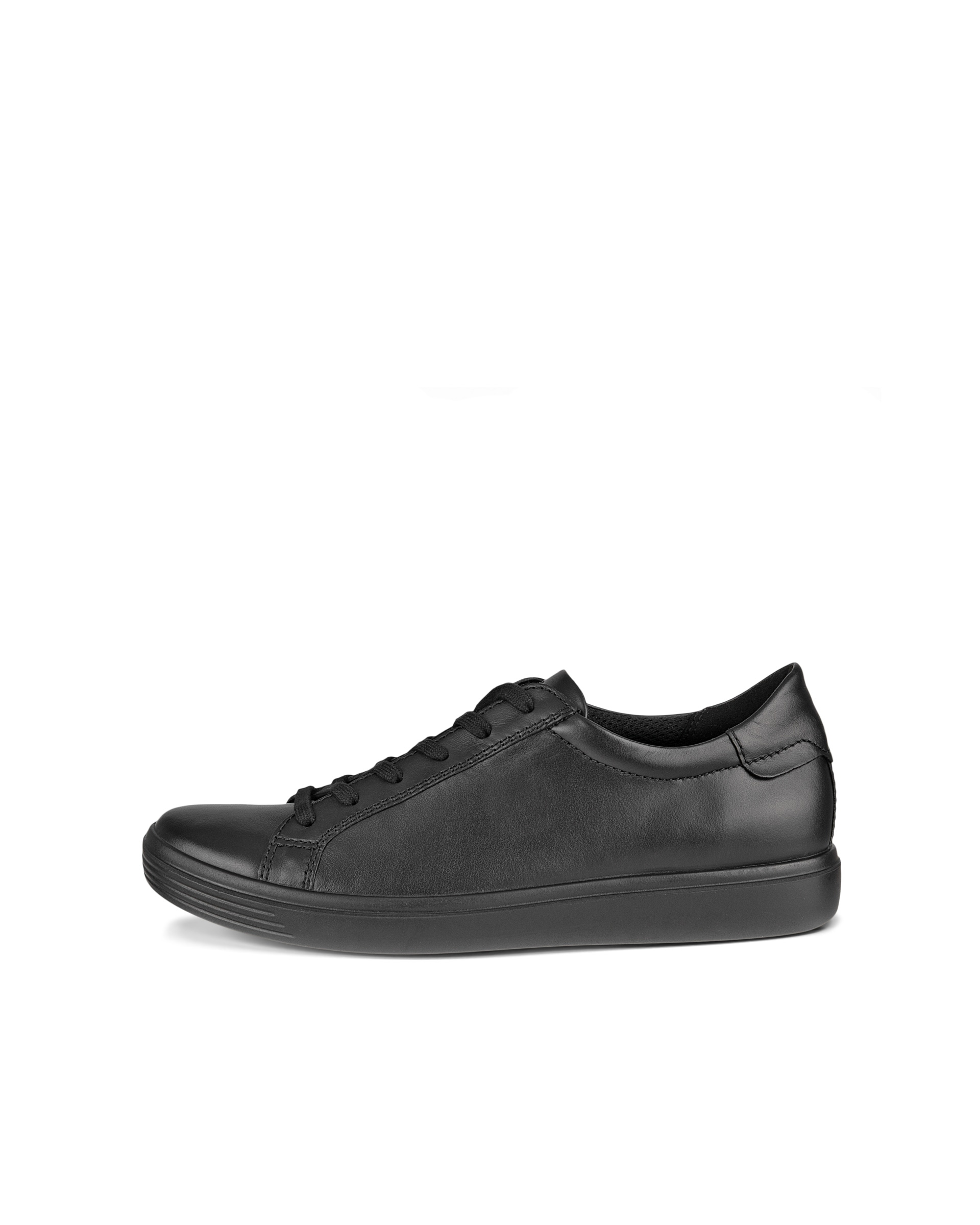 Women's ECCO® Soft Classic Leather Sneaker - Black - Outside