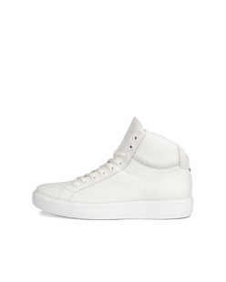 Men's ECCO® Soft 60 Leather High-Top Sneaker - White - Outside