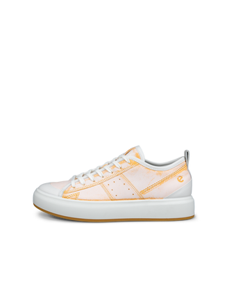 Women's ECCO® Street Ace Leather Sneaker - Orange - Outside