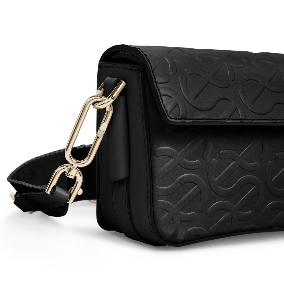 ECCO® Wave Leather Pinch Crossbody Bag - Black - Detail-2