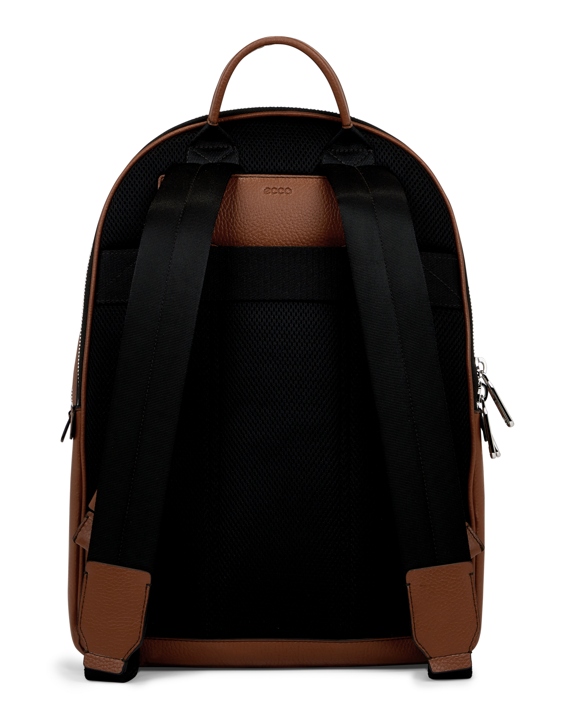 ECCO® Round Pack L Pebbled Leather Backpack - Brown - Back