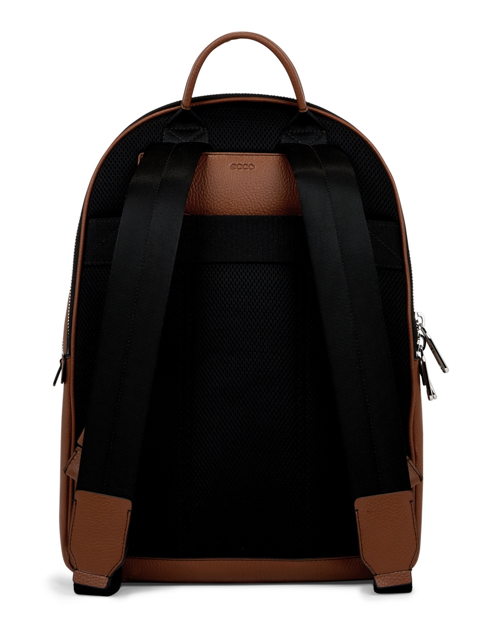 ECCO® Round Pack Leather Backpack - Brown - Back