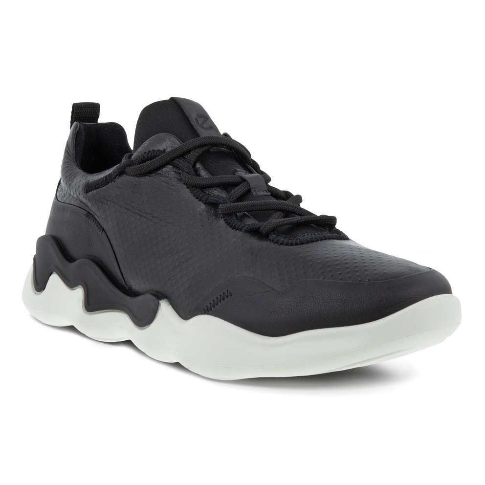 Women's ECCO® Elo Leather Sneaker - Black - Main