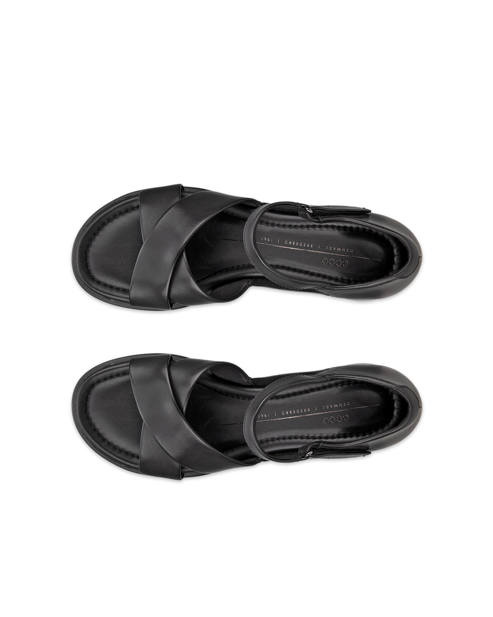 여성용 ECCO® Sculpted Sandal LX 35 가죽 힐 샌들 - Black - Top left pair