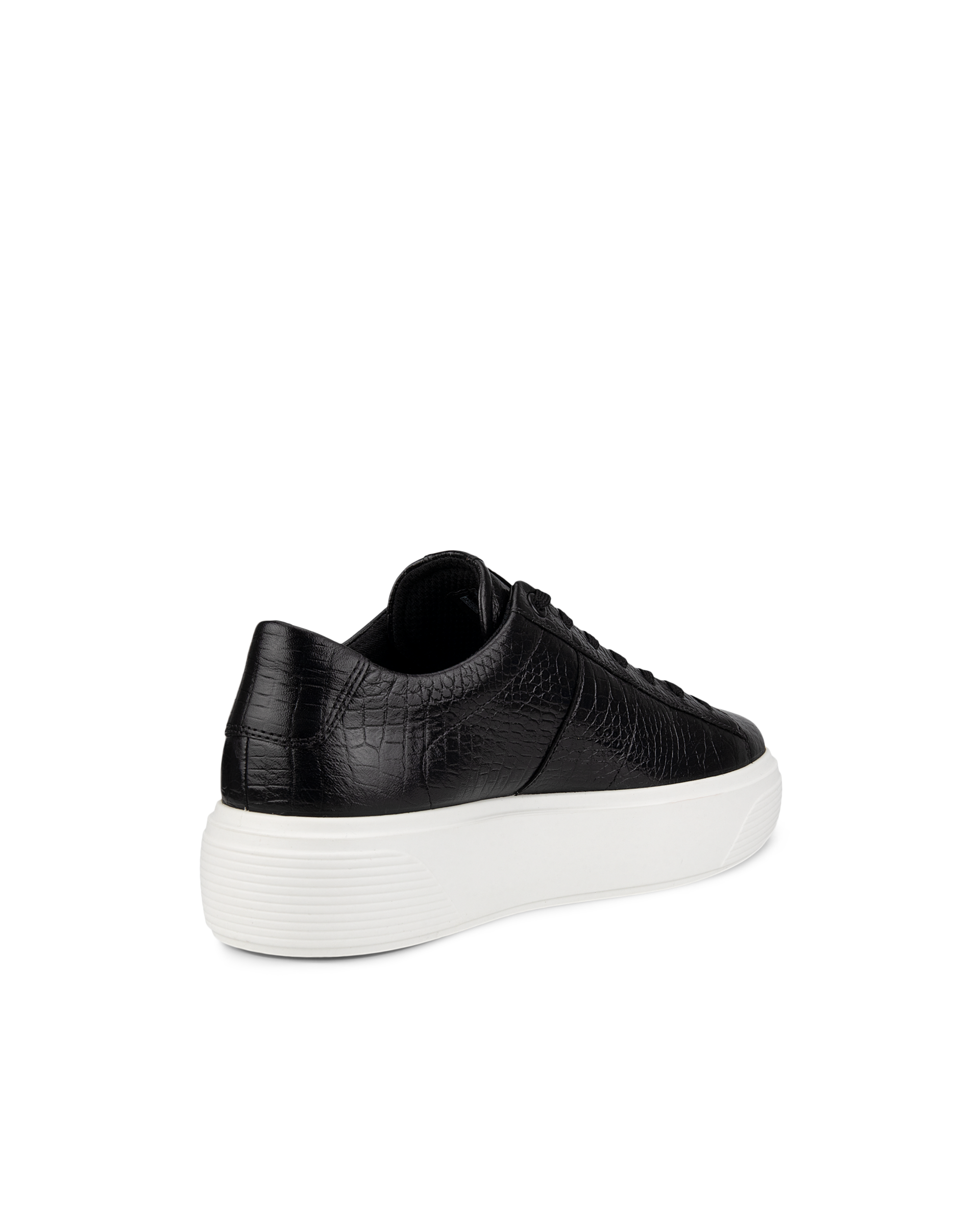 Women's ECCO® Street Platform Leather Sneaker - Black - Back